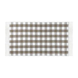Kitchen Runner Beige Checked 50 x 100 cm 100% Cotton Kitchen Runner Washable and Robust Rug for Kitchen, Hallway, Living Room - Indoor and Outdoor Use