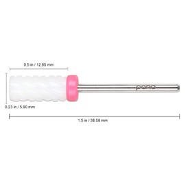 PANA Professional 3/32" Shank Size - Flat Top Small Barrel White Ceramic Bit - Nail Drill Bit for Dremel Machine