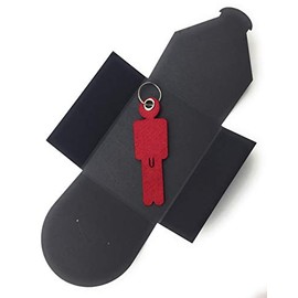 'Felt Keychain "His in Dark Red. Made from Felt for the Key Ring + eFuture's nice Keyring. FREE filzschneider. de Postcard' Danke ', practical gift. Made in Germany.