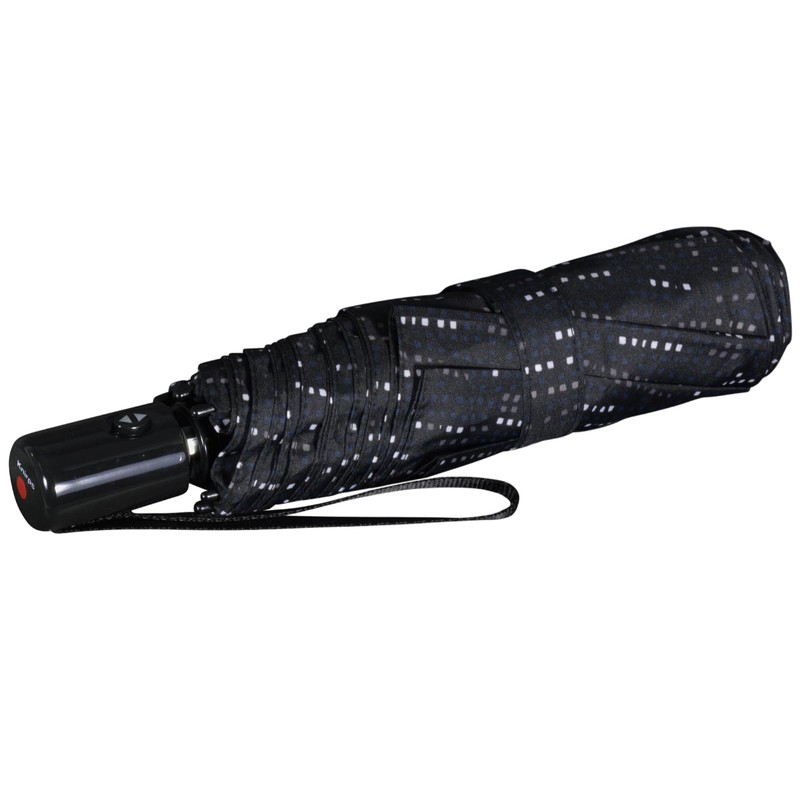 Knirps Slim Duomatic Domino Pocket Umbrella Open-Close Black