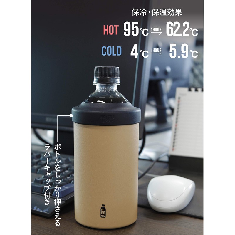 CBJAPAN BOT GOMUG Plastic Bottle Holder, Gray, Medium, Heat Retention,