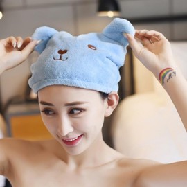 [PW517] Bear Hair Drying Cap Hair Drying Cap (Blue) 2ea