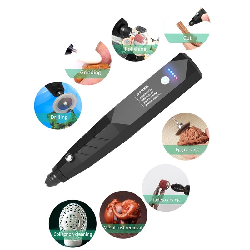 Electric Grinder Small Handheld Grinding Machine Carving Tool Black