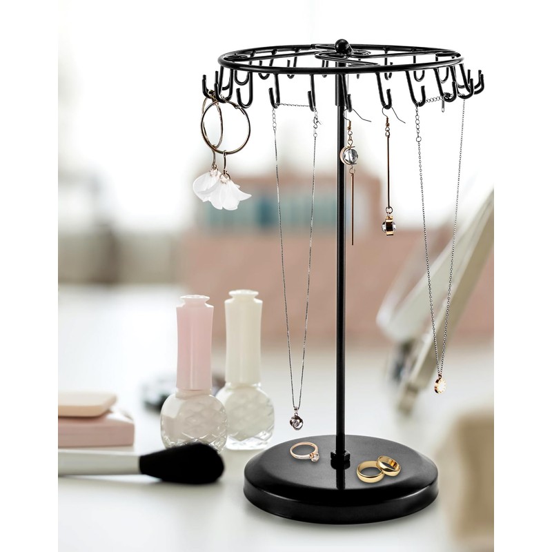 QWORK® Spinning Jewelry Tree Display Stand, Jewelry Organizer with 23