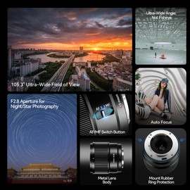 7Artisans AF 10mm F2.8 APS-C Super Wide Angle Lens X-Mount 105.3° View Angle for Mirrorless Cameras Compact Landscape, Architecture, Portrait and Indoor Photography