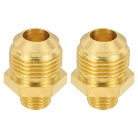 PATIKIL Brass Flare Coupling Fitting, 3 Pcs 1/4" Male NPT x 5/8" Male Flare Thread Brass Pipe Fitting Half-Union Connector Tubing Adapter Coupler for Propane, Fuel, Oil, Gas Systems