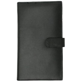 Marshal RFID Blocking Soft Premium Leather Bifold Credit Card Holder with Button Closure (Black)