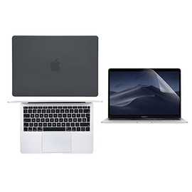 Kit de Protección para MacBook Air 13 Retina Model A2179 / A2337 M1 Carcasa Case Negro Patrón Fibra de Carbono + Protector Skin Cover Cubierta de Tecl