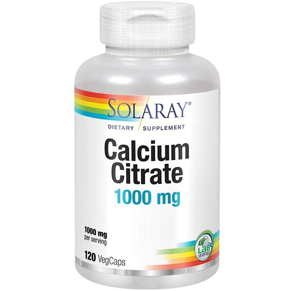 Solaray Calcium Citrate Capsules, 1000mg, 120 Count