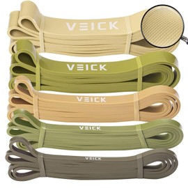 VEICK Resistance Exercise Band Set Workout Tension Bands Fitness Bands Body Stretch Bands for Pull Up Assist Training Strength Weighted Gyms, Green