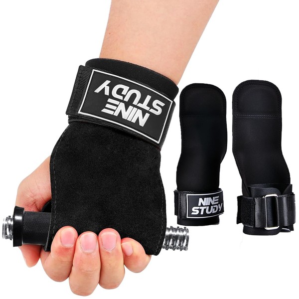Calleras de Cuero para Gimnasio, Guantes De Entrenamiento con Pulseras