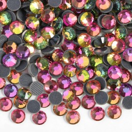 600PCS Hotfix Rhinestones Bulk, Rainbow Rhinestones for Crafts Clothes, Hotfix Crystals DIY Decoration, Rainbow, SS30, 6.3-6.5mm