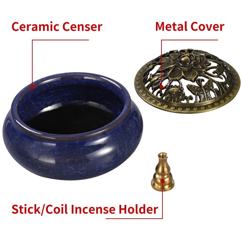 Miupoo Incense Burner and Cone Incense Holder with Brass Incense