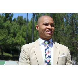 Cameron Michael Ties Blue Cotton Floral Tie Wedding Spring 3"