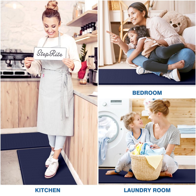 StepRite Kitchen Mats, 2PCS Kitchen Rugs, Cushioned Anti Fatigue Kitchen