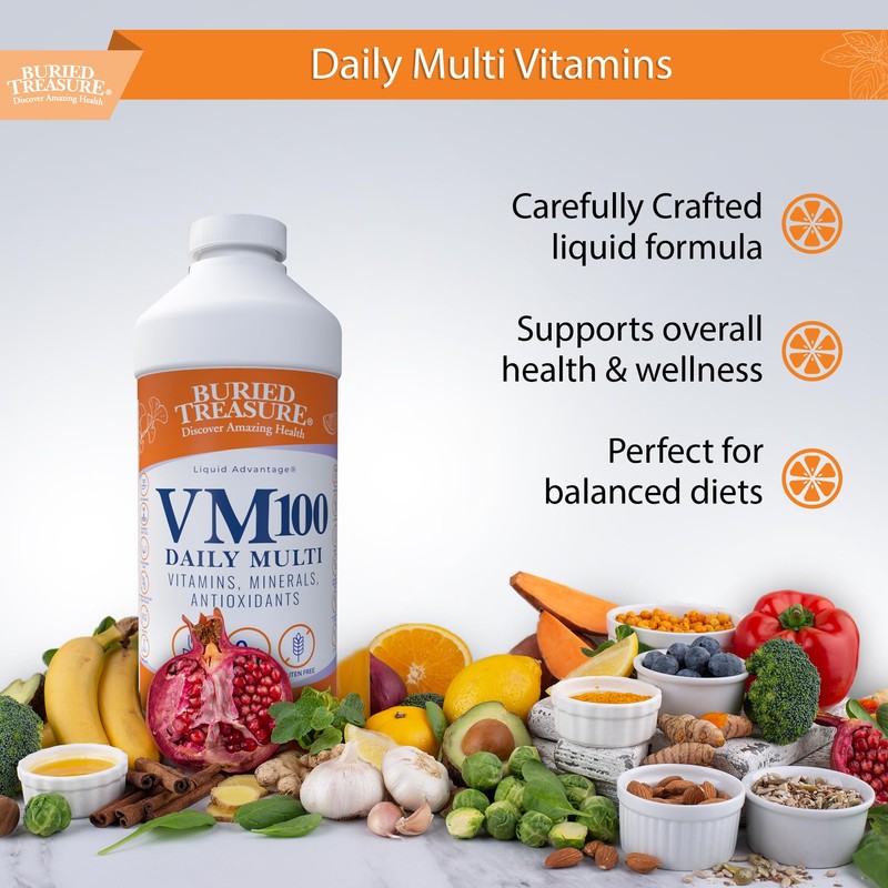 Buried Treasure VM100 Daily Multi - 32 Servings, Liquid Vitamins