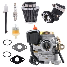 NIMTEK 50cc Carburetor for 49cc 50cc GY6 4 Stroke Scooter Taotao Go Kart Moped PD18J Engines 139QMB Carburetor with Air Filter Intake Manifold