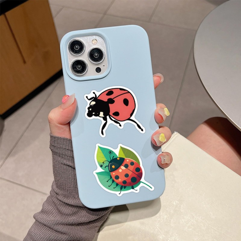 55pcs Cute Ladybug Stickers for Kids, Waterproof Lady Bug Stickers