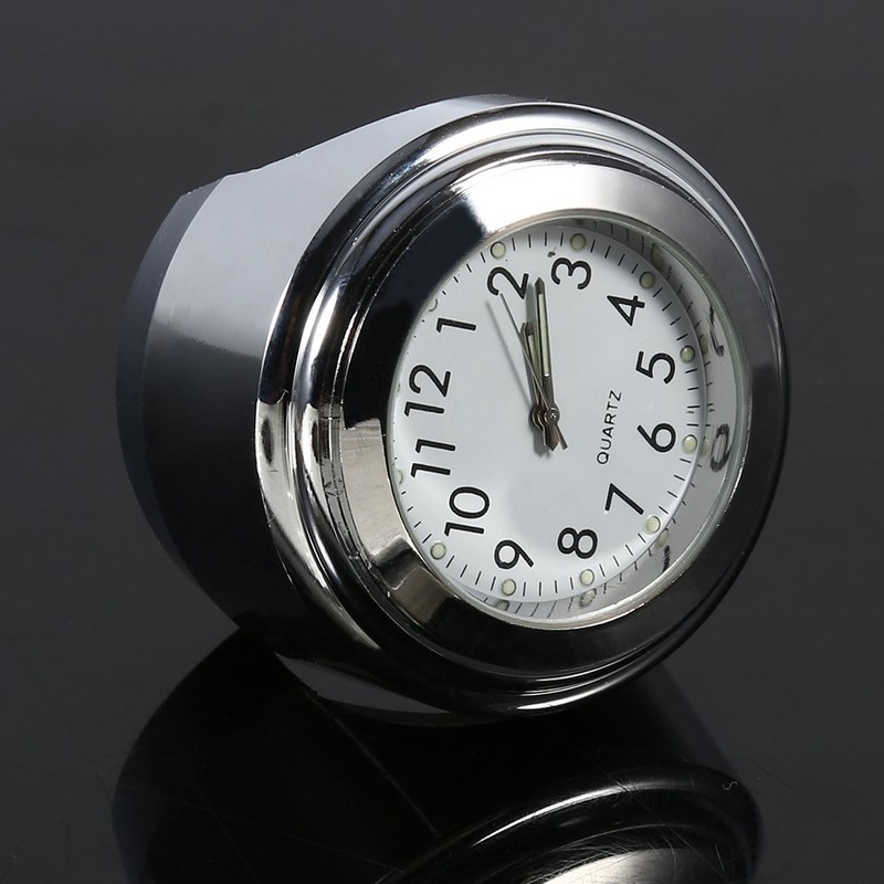 'Qiilu 7/8 "1 Motorcycle Handlebar Mount Clock Perfect Time Keep