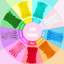CCTVRTV 504 PCS Weaving Loom Loops Refill for 6-8-Inch Potholder Loom kit, Elastic DIY Arts and Crafts Loops Supplies for Kids Beginners, Perfect Birthday and Christmas Gifts for 5-13 Year Girls