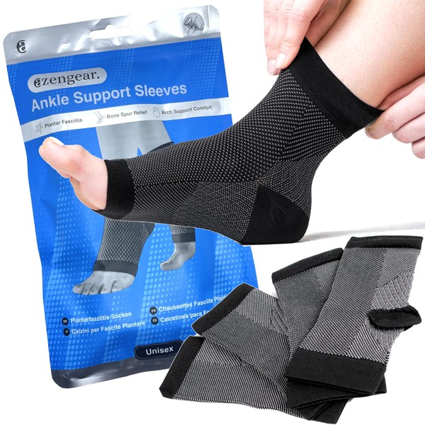 aZengear Ankle Brace (2 Pairs) - Plantar Fasciitis Socks, Quick Foot Pain Relief, Arch Support for Achilles Tendon for Men and Women (XXL)