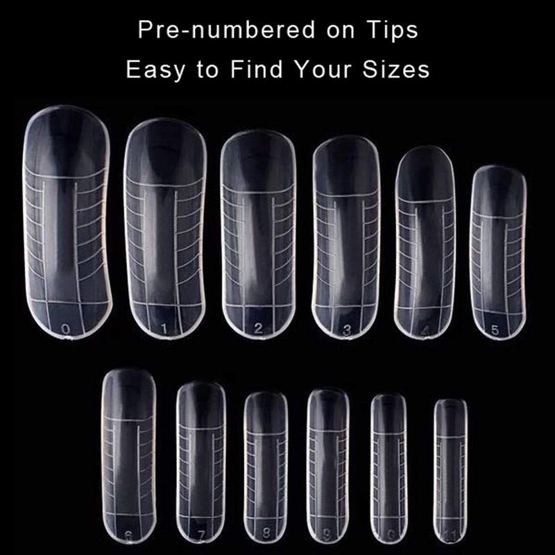 120PCS/Case Dual Forms Nail Mold 12 Size With Scale Gift