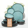 Pokini Stoneware Dinnerware Sets, Kitchen Plates and Bowls Set, Ceramic