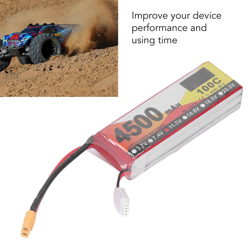RC Lipo Battery 4500mAh 11.1V 100C 3S Remote Control Vehicles