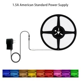 LannlKer Neon Rope Light DC Plug Power Supply, Black 1.5A Power Supply for 6mmx12mm Silicone LED Neon Flex Strip Lighting, Neon Signs DIY