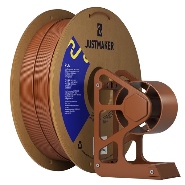 JUSTMAKER PLA 3D Printer Filament, Upgrade Cardboard Spool, Print with