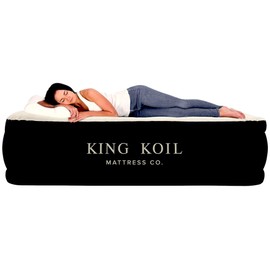 King Koil Luxury Queen Size Air Mattress with Built-in High-Speed Pump, 20" Adjustable Double High Premium Pillow Top Inflatable Airbed for Guests, Camping & Home (Manufacturer Warranty)