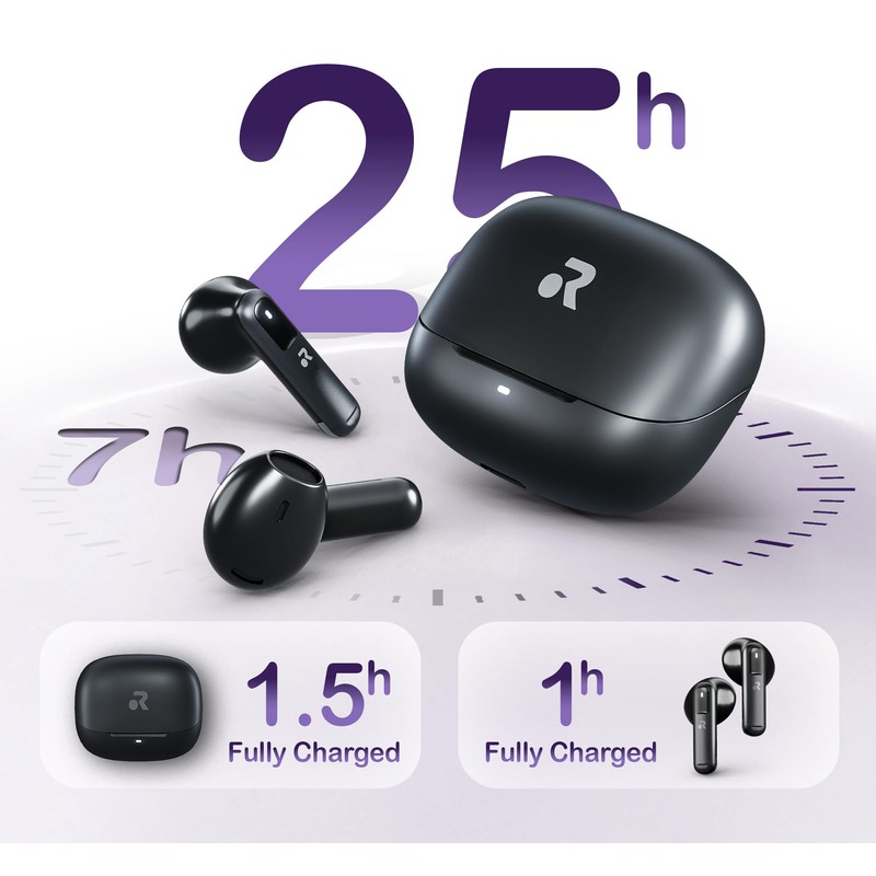 ORRO EcoBuds Wireless Earbuds, Semi In-Ear Design, Bluetooth 5.4 Earphones