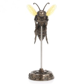 Veronese Design 10 5/8" Steampunk Hornet On Display Stand Resin Sculpture Bronze Finish Bee Statue