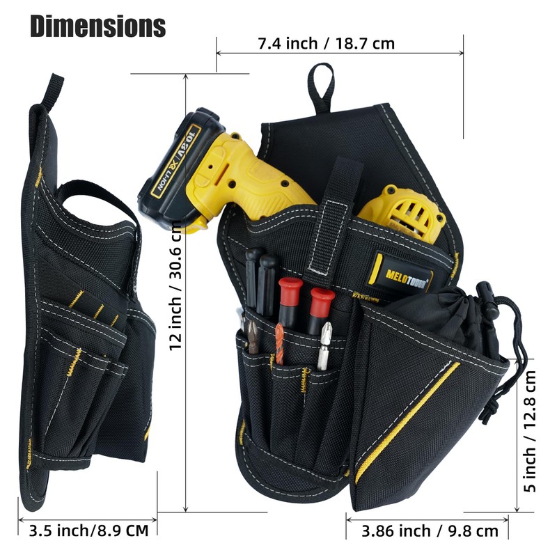 MELOTOUGH Impact Holster 3-in-1 Drill Holster Combo with Magnetic Wristband,Tool