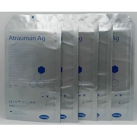 Atrauman Ag 10cm x 20cm - Pack of 5 | Silver-Impregnated Non-Adherent Dressings | Antimicrobial Wound Care
