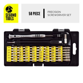 Segomo Tools 58 Piece Precision Screwdriver Set - Eyeglass Repair Kit - Watch Screwdriver Set - Jewelers Screwdriver Set - Computer Screwdriver Kit - Electronic Screwdriver Set - JWSD2