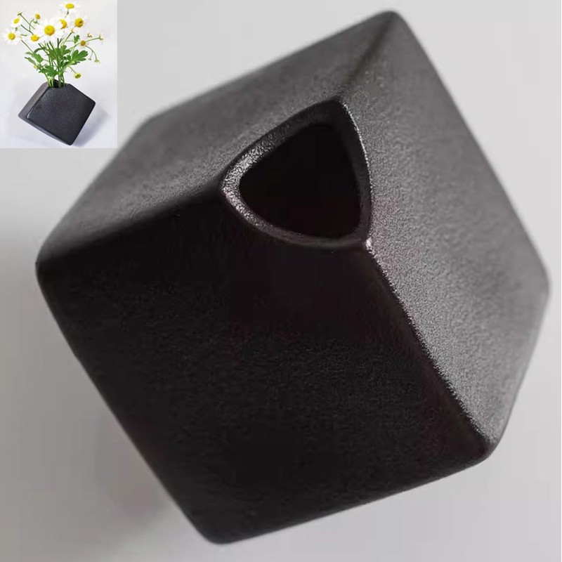 Black Vase, Single Vase, Small, Stylish, Mini Vase, Ceramic Vase,