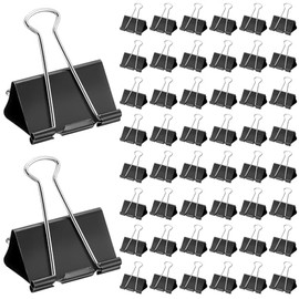 Humyoun 80 Pack Extra Large Binder Clips 2.4 Inch Jumbo Binder Clips Black Big Paper Clamps for Office and Home Supplies