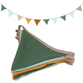 Pennant Banner Flags, 2 Pcs Boho Garland Triangle Bunting Banners, Flags Double Side Nursery Decoration for Baby Shower Wedding Party