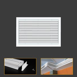 Powrocket Linear Bar Air Grille 12" X 8", Aluminum Air Supply/Return Grilles,Easy Air Flow,Removable Grille/Door-HVAC Air Vent Cover,White[Outer Dimensions: 12.8"w X 8.8"h]