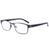 EYEGUARD Readers Metal Deluxe Rectangular Reading Glasses for Men 4.00