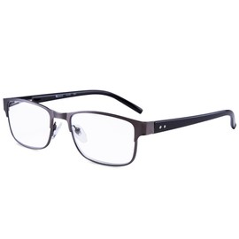 EYEGUARD Readers Metal Deluxe Rectangular Reading Glasses for Men 4.00