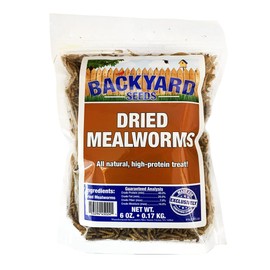 Backyard Seeds Dried Mealworms for Birds, Chickens (6 Ounces)