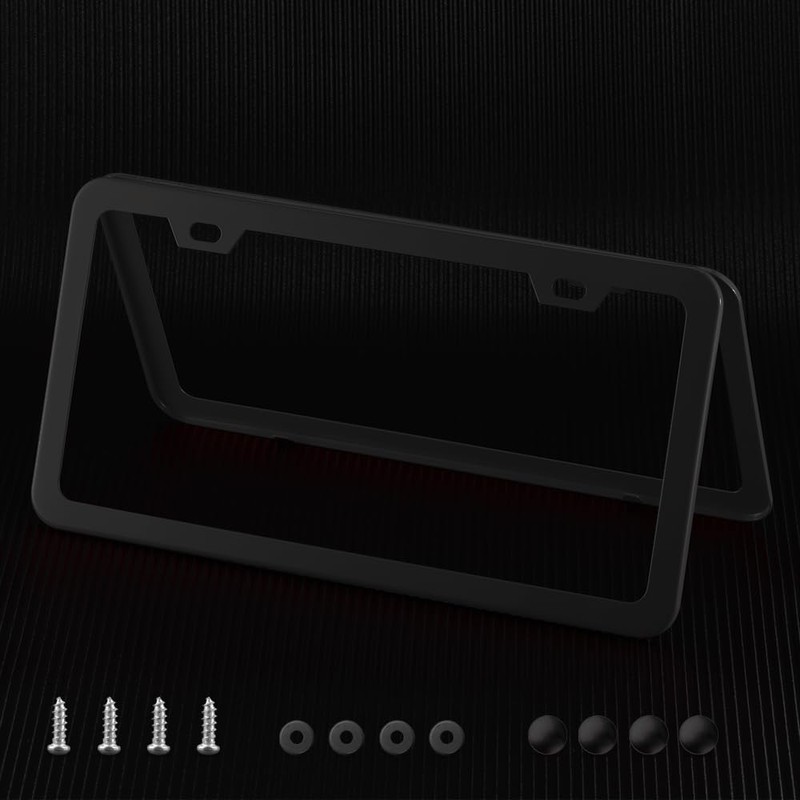 Deselen License Plate Frame, Metal Thin Stainless Steel with 2