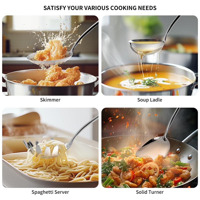 304 Stainless Steel Kitchen Cooking Utensils Set - 9 PCS