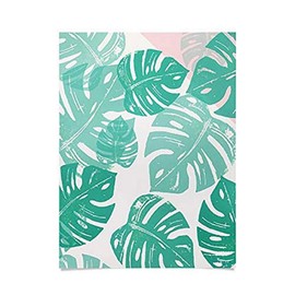 Deny Designs Bianca Green Linocut Monstera Rosy Poster, 18" x 24"