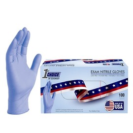 1st Choice 3 Mil Indigo Blue Nitrile Disposable Exam Gloves Made in USA, TAA Compliant, Medical Grade, Medium, Box of 100