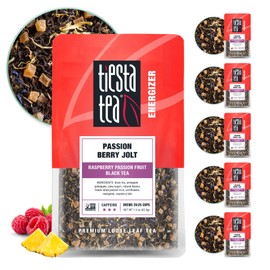 Tiesta Tea - Passion Berry Jolt, Loose Leaf, Raspberry Passion Fruit Black Tea, Premium Caffeinated Black Tea, Make Hot or Iced, Brews Up to 25 Cups, 1.5oz Resealable Pouch (Pack of 6)