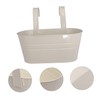 Abaodam Detachable Wall Mount Hook Flower Pot Oval Iron Barrel
