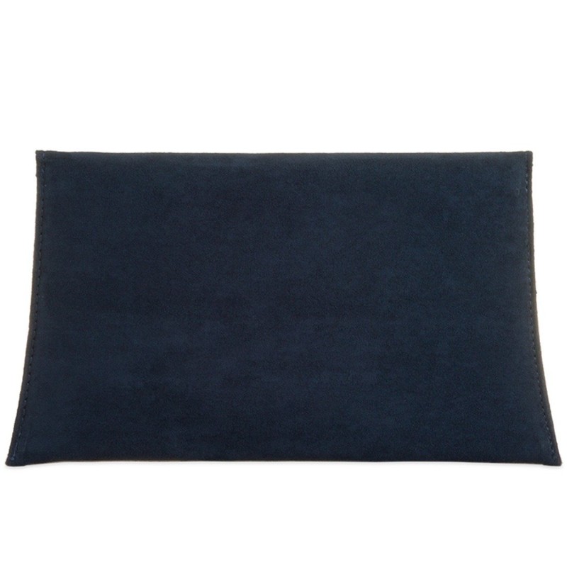 Navy Blue Envelope Clutch Bag, Faux Suede Evening Bag, Ladies
